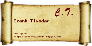 Czank Tivadar névjegykártya